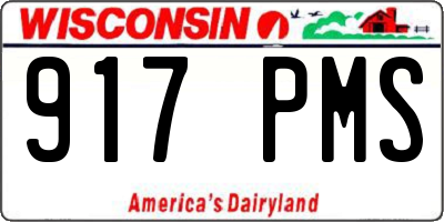 WI license plate 917PMS