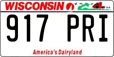 WI license plate 917PRI