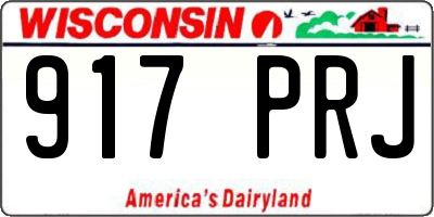 WI license plate 917PRJ