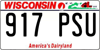 WI license plate 917PSU