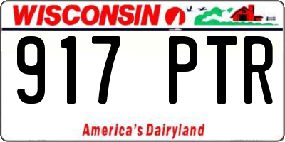 WI license plate 917PTR