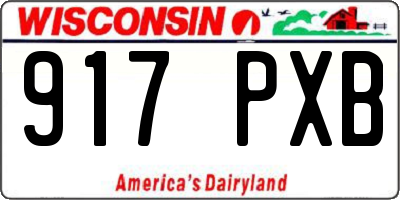 WI license plate 917PXB