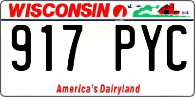 WI license plate 917PYC