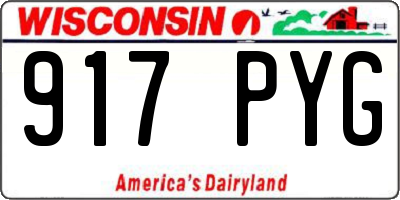 WI license plate 917PYG