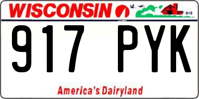 WI license plate 917PYK