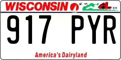 WI license plate 917PYR