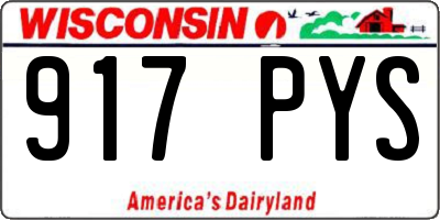 WI license plate 917PYS