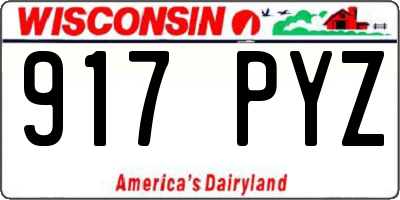 WI license plate 917PYZ