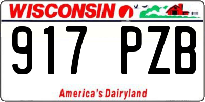 WI license plate 917PZB
