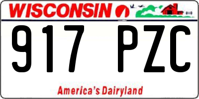 WI license plate 917PZC