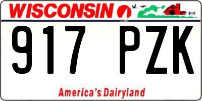 WI license plate 917PZK