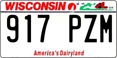 WI license plate 917PZM