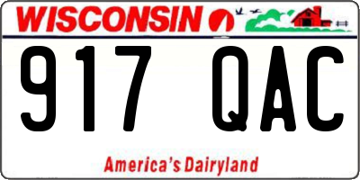 WI license plate 917QAC