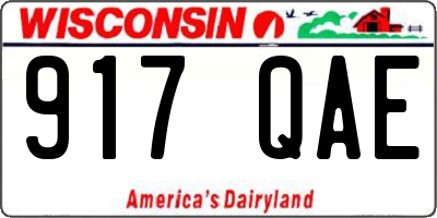 WI license plate 917QAE