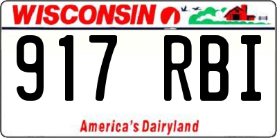 WI license plate 917RBI