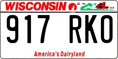 WI license plate 917RKO