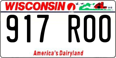 WI license plate 917ROO