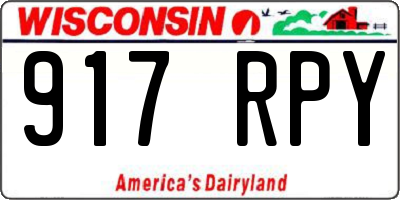 WI license plate 917RPY
