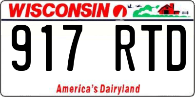 WI license plate 917RTD