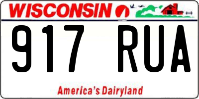 WI license plate 917RUA