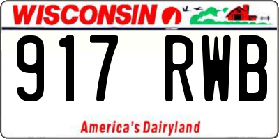 WI license plate 917RWB