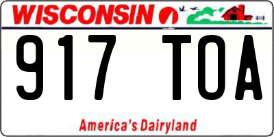 WI license plate 917TOA