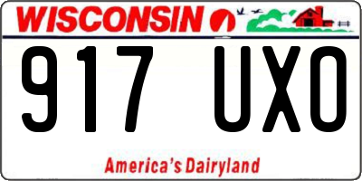 WI license plate 917UXO