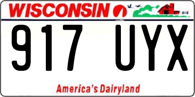 WI license plate 917UYX