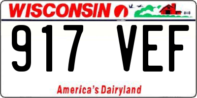 WI license plate 917VEF