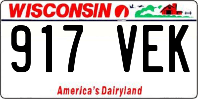 WI license plate 917VEK