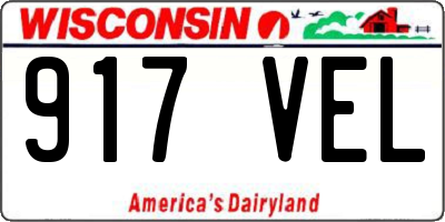 WI license plate 917VEL