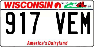 WI license plate 917VEM