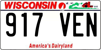 WI license plate 917VEN