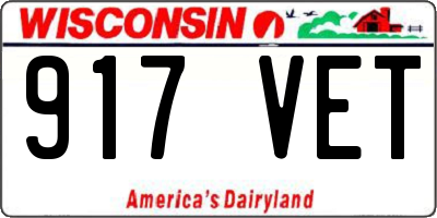 WI license plate 917VET