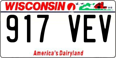 WI license plate 917VEV