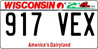 WI license plate 917VEX