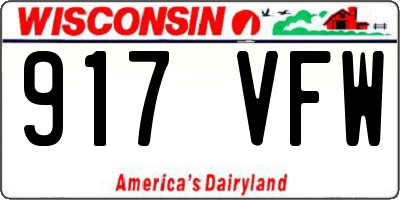 WI license plate 917VFW