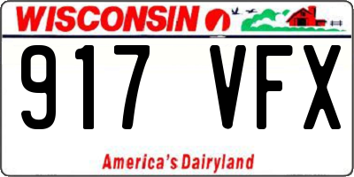 WI license plate 917VFX