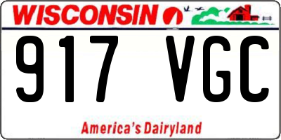 WI license plate 917VGC