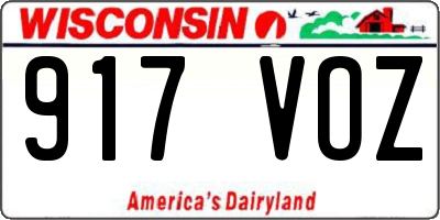 WI license plate 917VOZ