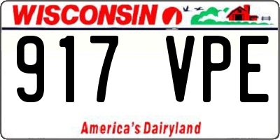 WI license plate 917VPE