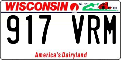 WI license plate 917VRM