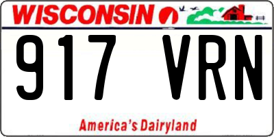 WI license plate 917VRN