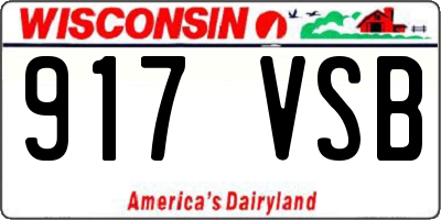 WI license plate 917VSB
