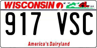 WI license plate 917VSC