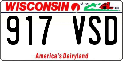 WI license plate 917VSD