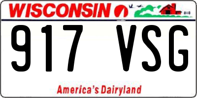 WI license plate 917VSG