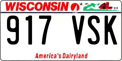 WI license plate 917VSK
