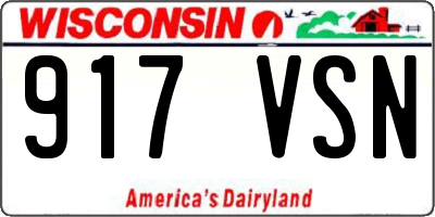 WI license plate 917VSN