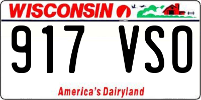 WI license plate 917VSO